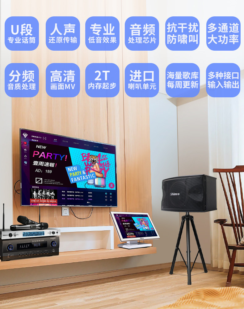 新科a2家庭ktv音响套装全套 新科宇乐创KTV/卡拉OK音箱