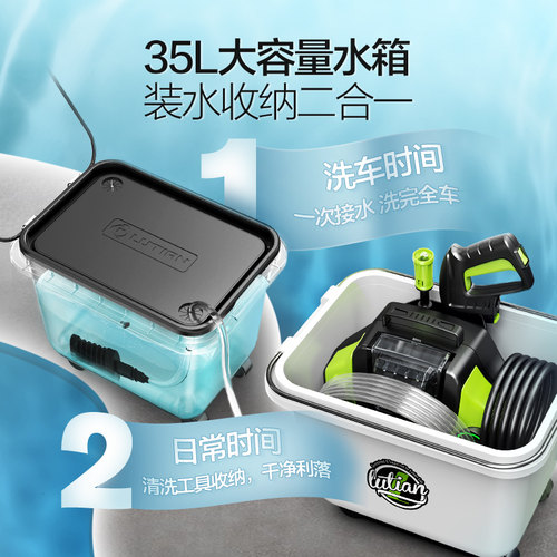 绿田无线洗车机创T5家用充电式高压水枪抢锂电池刷车清洗神器曜S6 - 图2