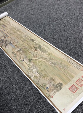 清 徐扬 乾隆南巡图第六卷驻跸姑C苏卷轴装裱仿古建筑墙装饰画长