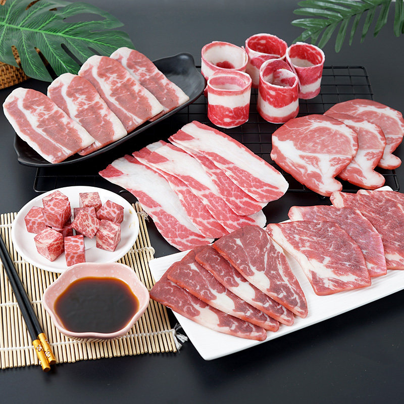 五花肉模型真生鲜食物假猪肉肉牛肉粒培根烤肉排骨装饰厨房柜摆件