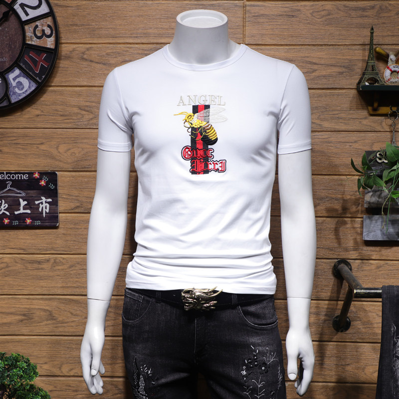 欧美潮牌小蜜蜂短袖男士潮流t恤 齐环T恤