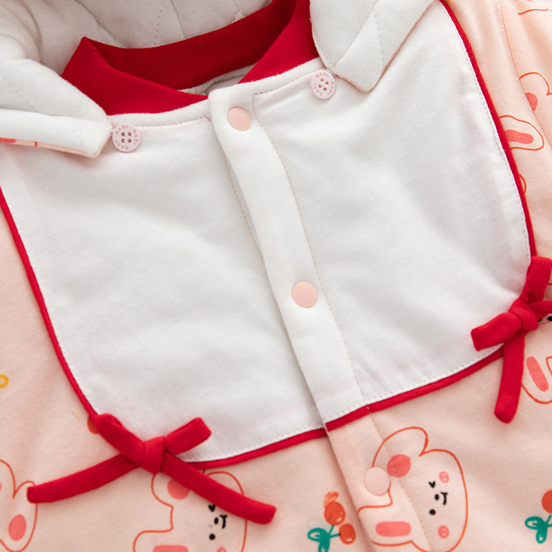 冬装新生儿女宝宝纯棉外出连体衣 善婴坊连身衣/爬服/哈衣