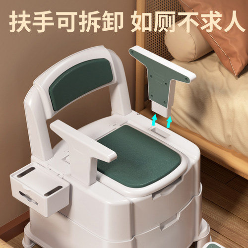 可移动马桶老人坐便器家用便携式老年人成人孕妇坐便椅室内座便器 - 图0