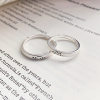 HANXINS999 pure silver brushed cat and dog couple ring