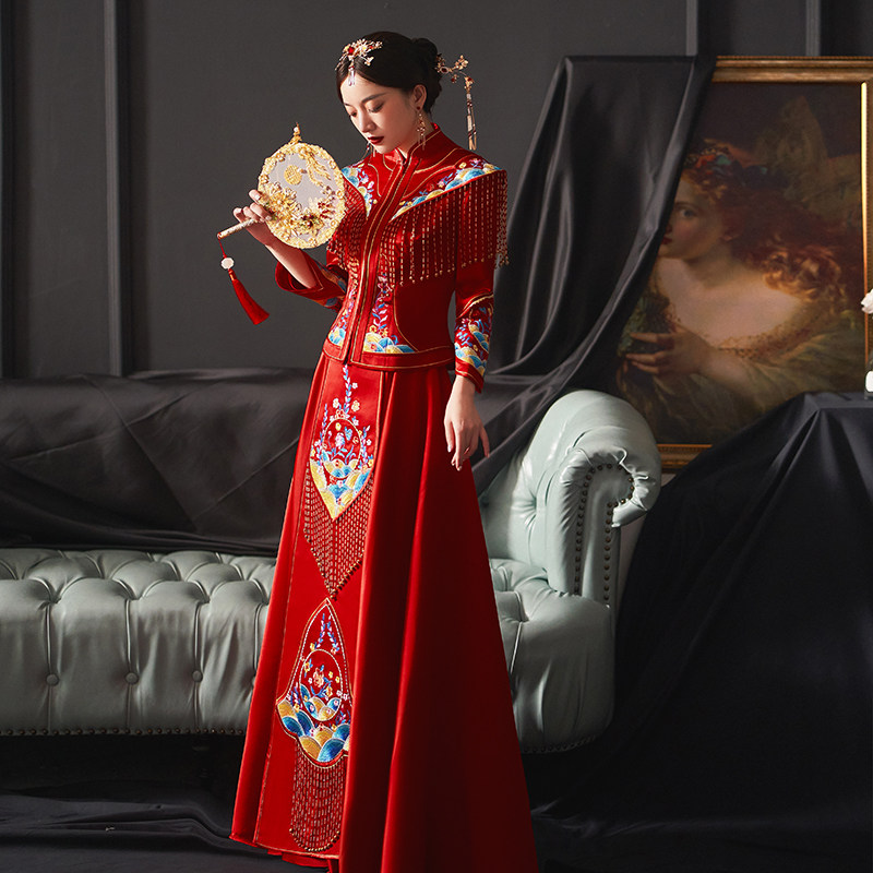 秀禾服2020新款中式新娘装结婚礼服 淑院旗袍