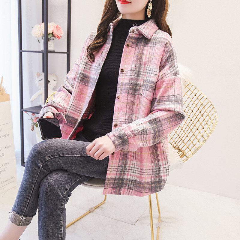 复古港味ins秋冬新品磨毛宽松衬衣 maqsha衬衫