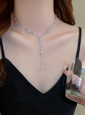 合金材质Y字流苏项链女