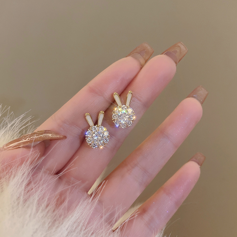 本命年可旋转小兔子耳钉小众设计感小巧精致可爱耳环2025年新款潮 - 图2