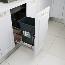 Kitchen High Body Pull-out Hide Embedded Kitchen Waste Sorting Trash Can Cabinet Pull Basket Built-in Large Number Capacity Covered
