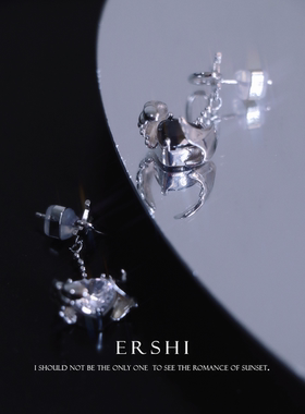 尔时原创星座黑白爱心闺蜜耳环