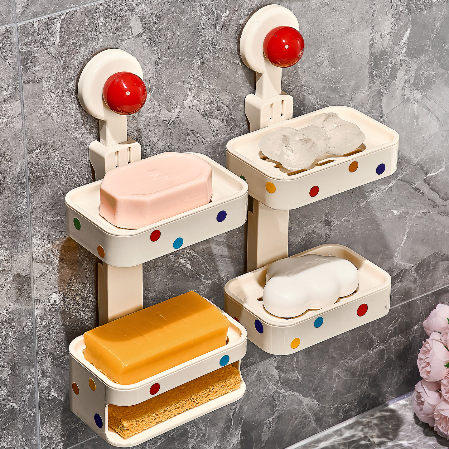 吸盘肥皂盒沥水皂盒壁挂式免打孔家用高档浴室卫生间香皂盒置物架,淘宝优惠券,粉丝福利购,淘宝优惠卷