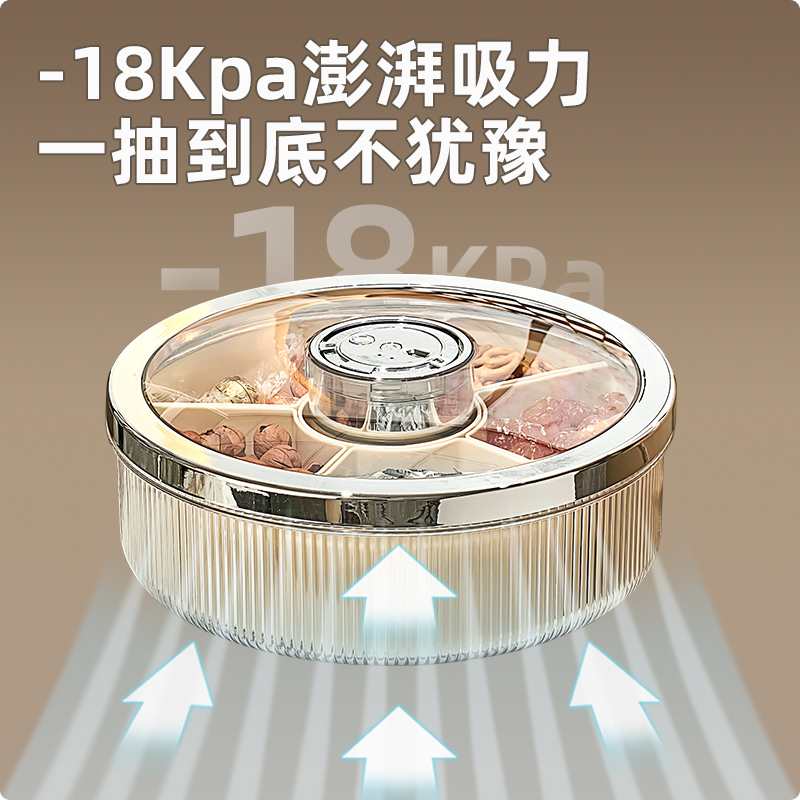 奶油风真空果盘高端精致高颜值家用客厅茶几零食摆放盘干果收纳盒 - 图2