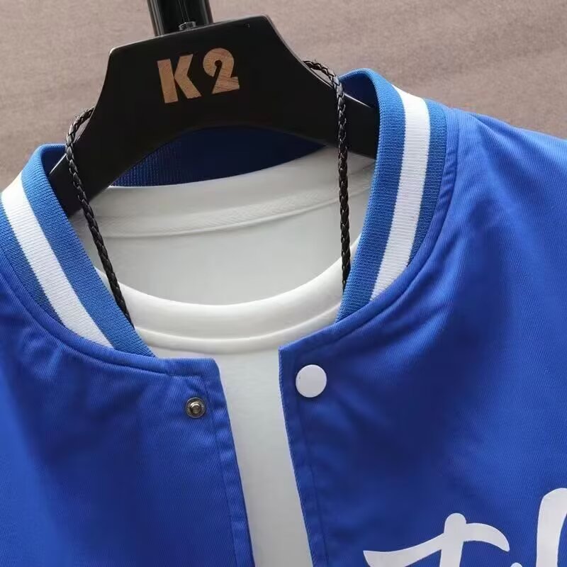 Autumn and winter men's baseball uniforms plus velvet thickened jackets students Hong Kong fashion brand teenagers handsome versatile jackets