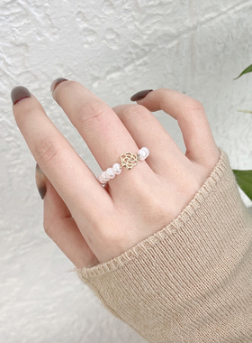 小众设计ins风珍珠326法式戒指