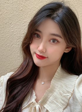 气质优雅乳白色爱心女镶钻项链