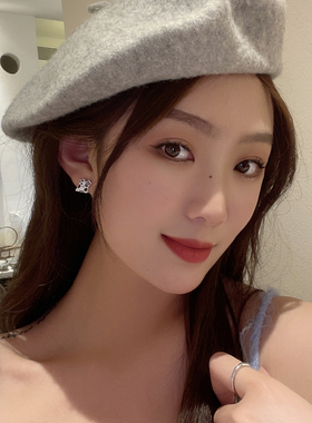 可爱斑点小奶牛耳钉简约小巧少女