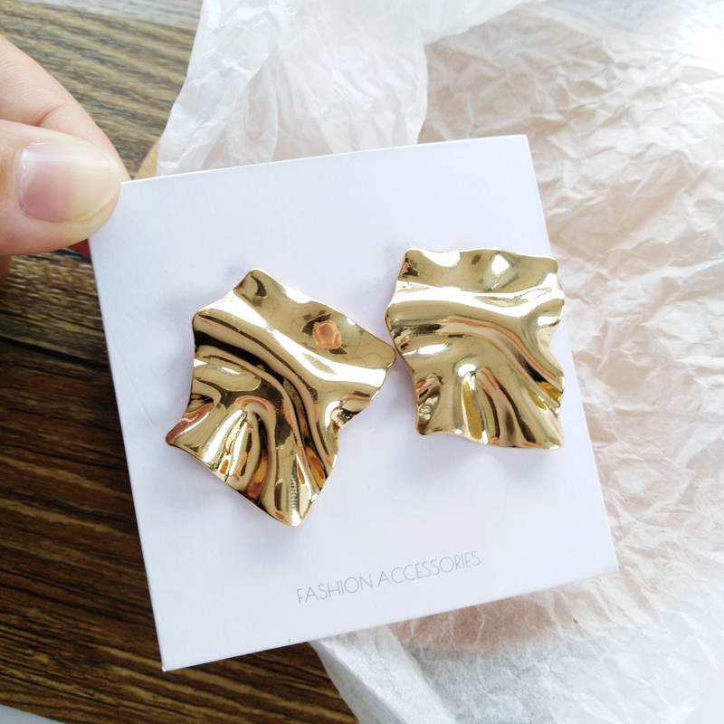 S925银针几何金属质感耳环创意不规则冷淡风耳饰欧美潮流耳夹H812,淘宝优惠券,粉丝福利购,淘宝优惠卷