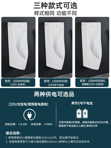 TOTO小便斗USWN900B/BE/BS壁挂一体节水型自动感应小便器尿斗(13) - 图1