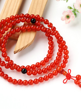 精品6mm红玛瑙手串男女士款