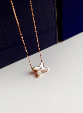 交叉项链贝母925银女时尚