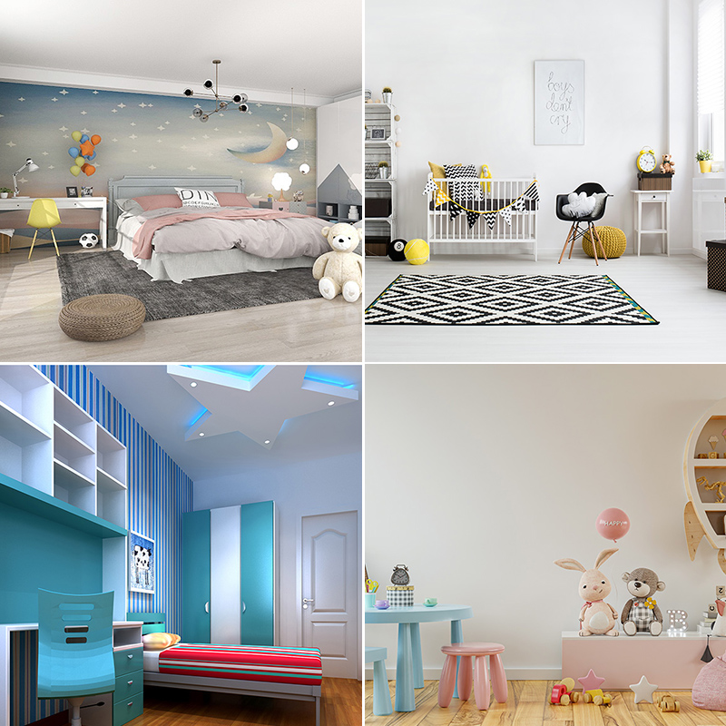 儿童现代简约书房卧室直播背景布3d立体背景墙可定制电视背景墙装修墙纸高级感网红抖音快手宝贝沙发可移动