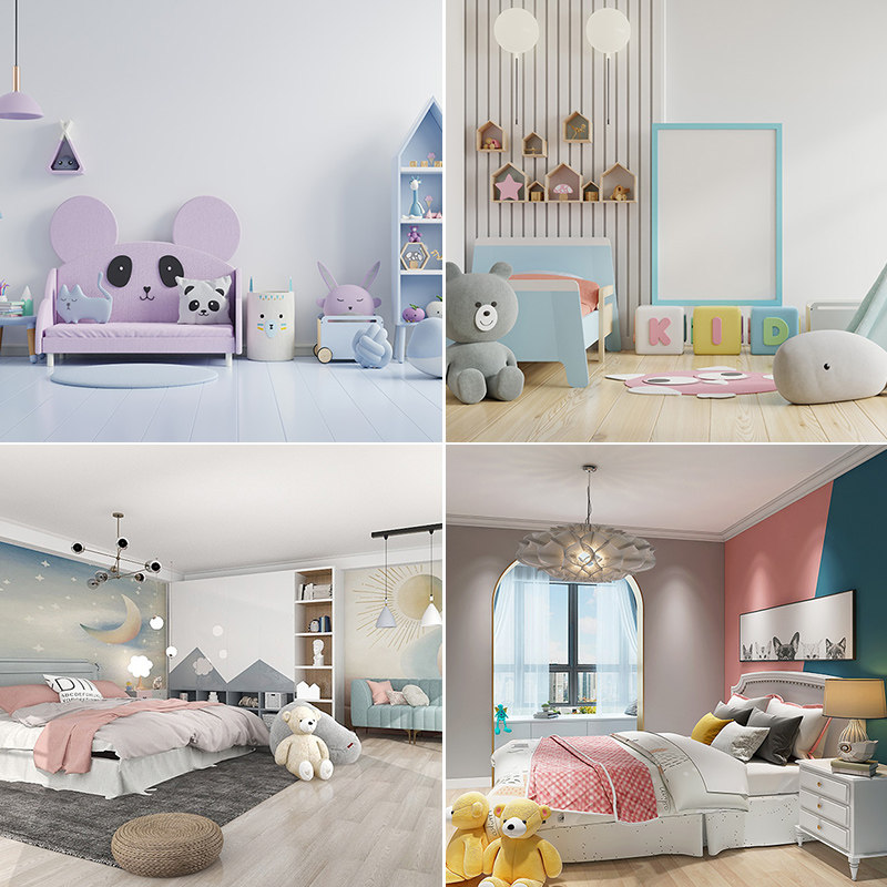 儿童现代简约书房卧室直播背景布3d立体背景墙可定制电视背景墙装修墙纸高级感网红抖音快手宝贝沙发可移动