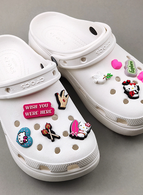 crocs洞洞鞋花配饰可爱少女心