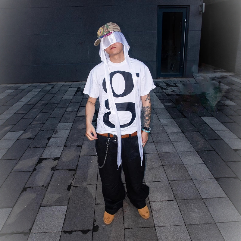 Without Me/JADEGANG[JDG]夏季短款白色G印花短袖圆领T恤 - 图0