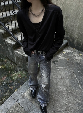 Without Me/vintage复古做旧古银荆棘铁网朋克裤链项链男女同款潮