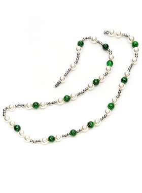 男女绿色复古锁骨链千禧风百搭