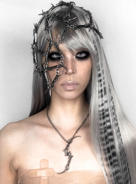 倒钩拼接暗黑项链设计师款锁骨链