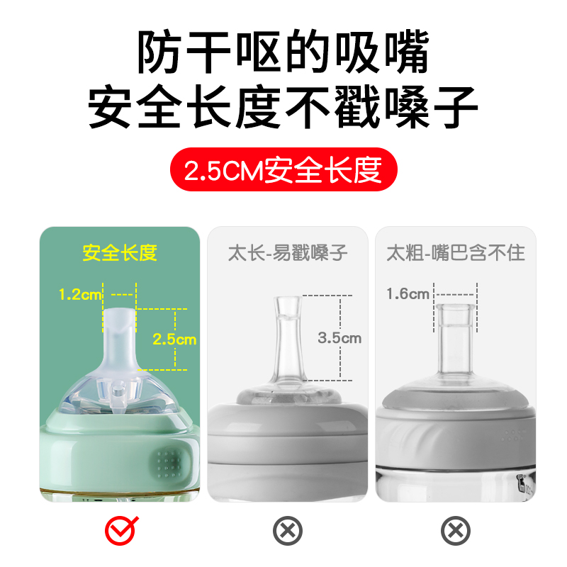 奶瓶1岁以上6个月婴儿防胀气2岁3岁4大宝宝ppsu躺着喝的吸管奶瓶