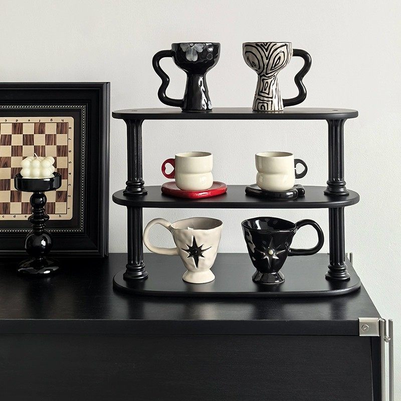 LIVETAI中古风装饰摆件餐边柜收纳置物架设计师软装搭配杯架套组,淘宝优惠券,粉丝福利购,淘宝优惠卷