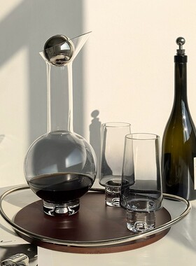 烟灰色斜口红酒醒酒器茶壶凉水壶