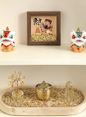 LIVETAI客厅玄关财神爷桌面装饰