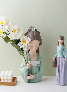 LIVETAI新中式古风少女人物摆件