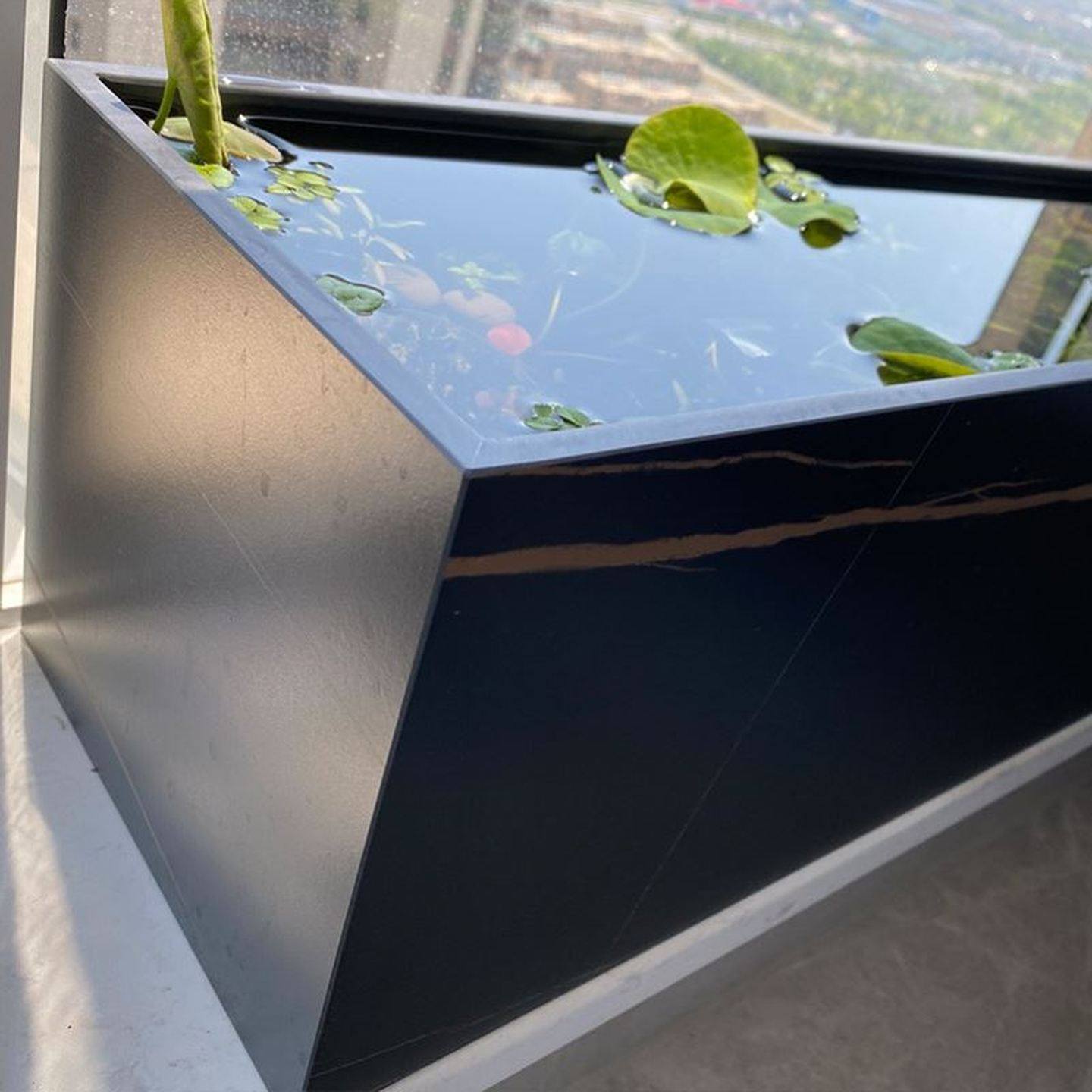 定制岩板陶瓷迷你小鱼缸阳台流水培生态创意微景缸观背鱼池乌龟箱,淘宝优惠券,粉丝福利购,淘宝优惠卷