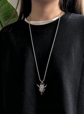 dukato全新钛钢牛头现货学生项链