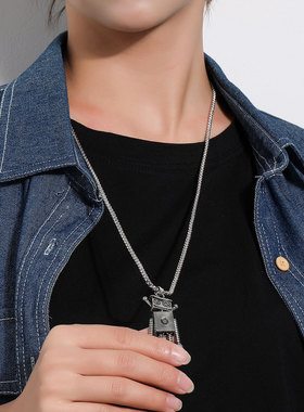 日韩男女原宿风机器人毛衣链