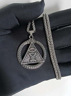 钛钢真理之眼毛衣链男女项链