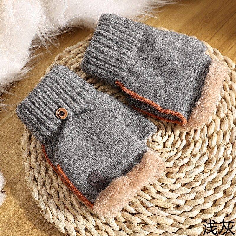 半指手套男冬天加绒加厚保暖学生写字露指秋冬季针织毛线翻盖骑行,淘宝优惠券,粉丝福利购,淘宝优惠卷