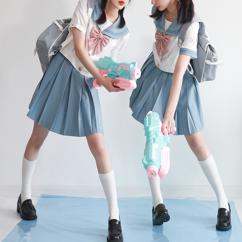 仲春二四jk 水竺女子刺绣短袖泡泡袖水手服中间服夏服套装女 仲春二四 淘优券