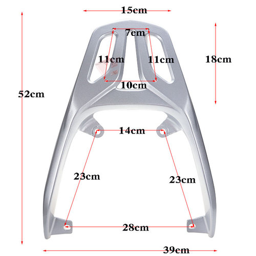 适用豪爵林灵迪HJ125T-18/18A/18C/18D/18E/18F后货架尾箱架扶手 - 图1