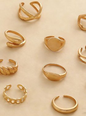 欧美跨境饰品ins风麻花镂空交叉