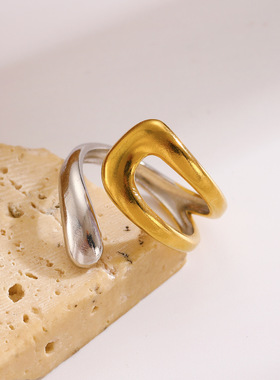 欧美不锈钢戒指高级感ins指环跨