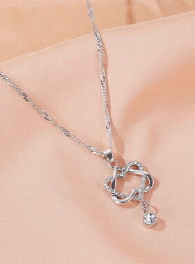 吊坠项链同心结情人节礼物锁骨链