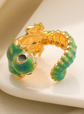 哥特式蜥蜴戒指跨境热销欧美ins