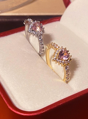 指环爱心几何戒指食指