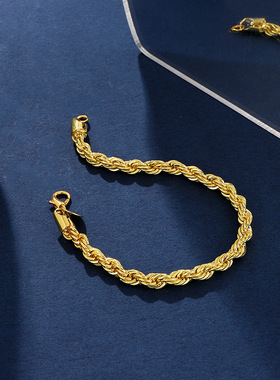 跨境新款手链 ins风简约编织麻花手链 复古时尚情侣手环厂家