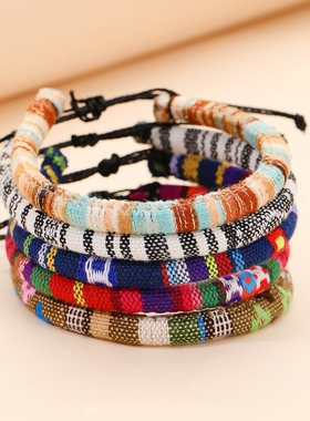 欧美跨境波西米亚彩色手绳彩绳手